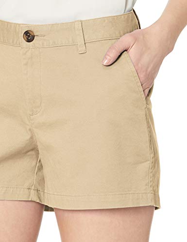 Amazon Essentials – Pantalón corto chino con tiro de 8,89 cm para mujer, caqui, 18