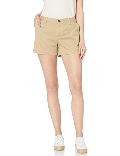 Amazon Essentials – Pantalón corto chino con tiro de 8,89 cm para mujer, caqui, 18