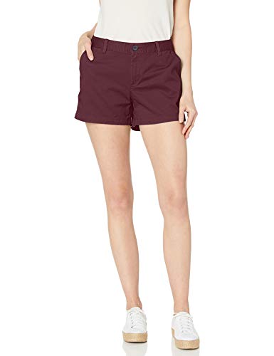 Amazon Essentials – Pantalón corto chino con tiro de 8,89 cm para mujer, granate, 8