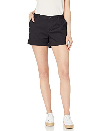 Amazon Essentials – Pantalón corto chino con tiro de 8,89 cm para mujer, Negro, 6