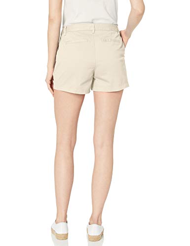 Amazon Essentials – Pantalón corto chino con tiro de 8,89 cm para mujer, piedra, 14