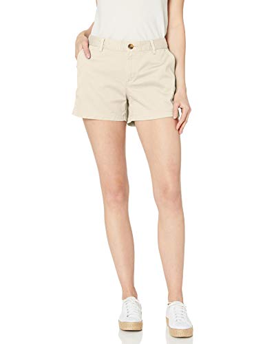 Amazon Essentials – Pantalón corto chino con tiro de 8,89 cm para mujer, piedra, 14