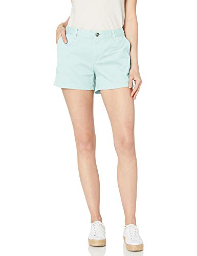 Amazon Essentials – Pantalón corto chino con tiro de 8,89 cm para mujer, Turquesa claro, 16