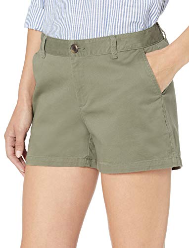 Amazon Essentials – Pantalón corto chino con tiro de 8,89 cm para mujer, verde oliva, 12