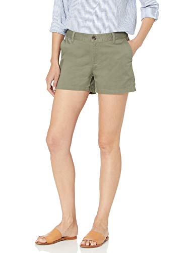 Amazon Essentials – Pantalón corto chino con tiro de 8,89 cm para mujer, verde oliva, 12