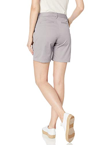 Amazon Essentials - Pantalón corto estilo chino, entrepierna 17,78 cm, para mujer, Gris claro, US 10 (EU M - L)