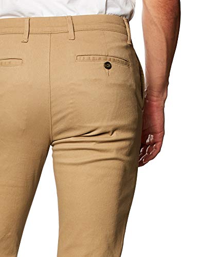 Amazon Essentials - Pantalones ajustados informales en color caqui para hombre, Beige (Dark Khaki), W34 x L34