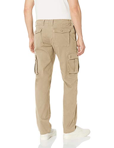 Amazon Essentials – Pantalones cargo elásticos de corte entallado para hombre, Caqui, 35W x 30L