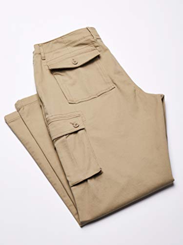 Amazon Essentials – Pantalones cargo elásticos de corte entallado para hombre, Caqui, 35W x 30L