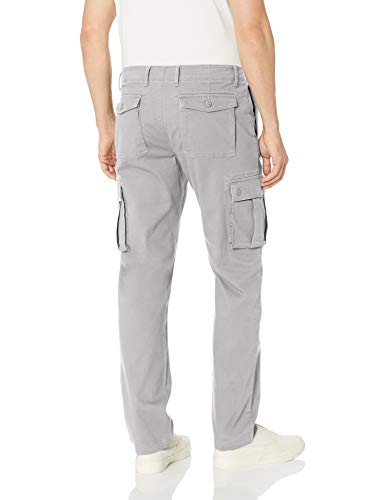 Amazon Essentials – Pantalones cargo elásticos de corte entallado para hombre, Gris claro, 38W x 30L