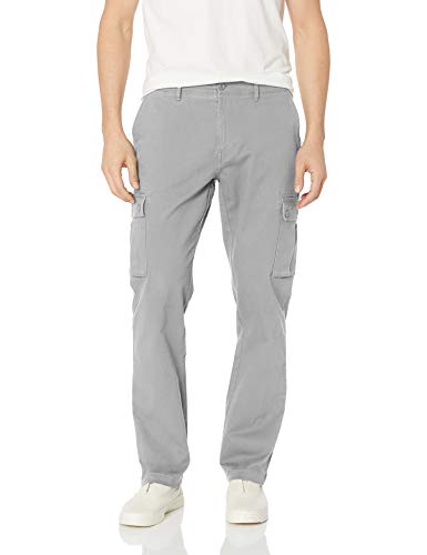 Amazon Essentials – Pantalones cargo elásticos de corte entallado para hombre, Gris claro, 38W x 30L