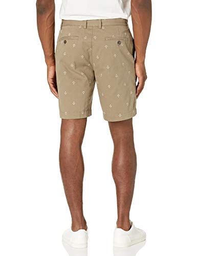 Amazon Essentials - Pantalones cortos ajustados para hombre, Marrón (Khaki Anchor Kha), 34W