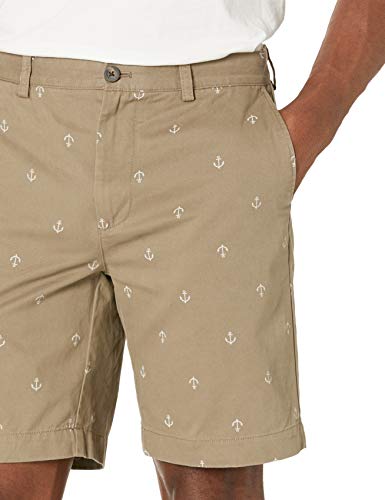 Amazon Essentials - Pantalones cortos ajustados para hombre, Marrón (Khaki Anchor Kha), 34W