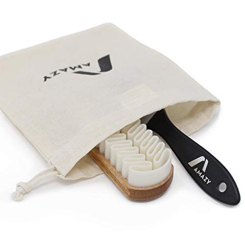 Amazy Cepillo Gamuza Perfecto para Zapatos – Juego de cepillos para limpiar ante, gamuza, nobuk o terciopelo