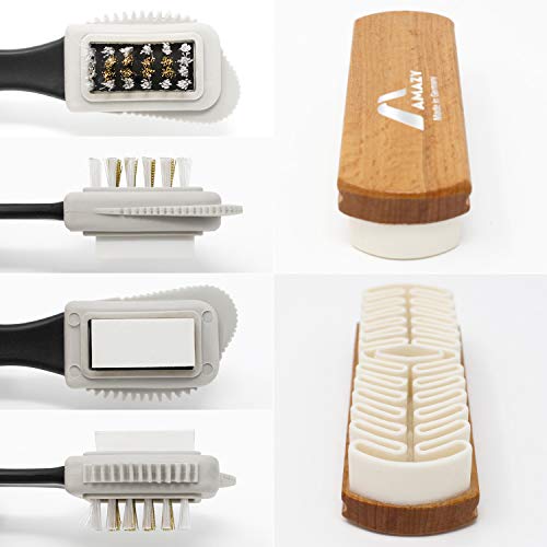 Amazy Cepillo Gamuza Perfecto para Zapatos – Juego de cepillos para limpiar ante, gamuza, nobuk o terciopelo