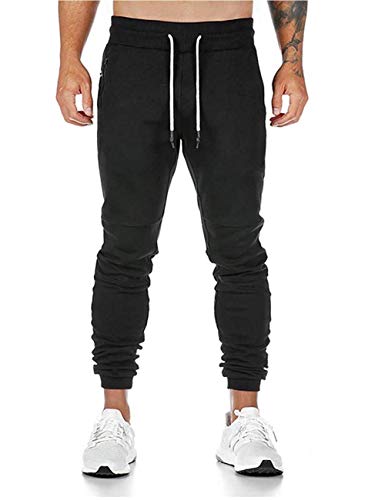 antalones de deporte Pantalones vaqueros con bolsillos Joggers Activewear Pantalones elásticos Negro Otoño Invierno