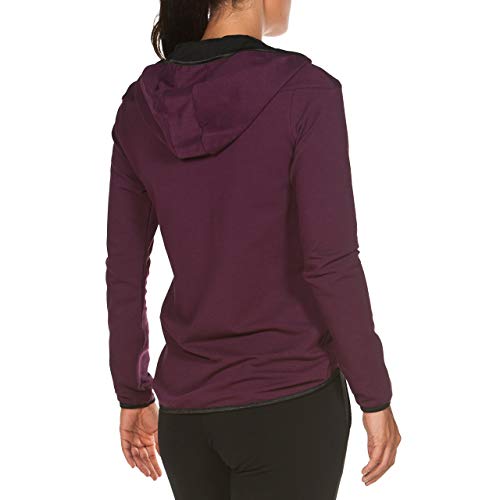 Arena W Hooded F/Z Jacket Chaqueta con Capucha Mujer Gym, Red Wine, L
