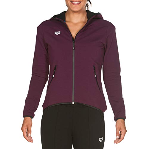 Arena W Hooded F/Z Jacket Chaqueta con Capucha Mujer Gym, Red Wine, L
