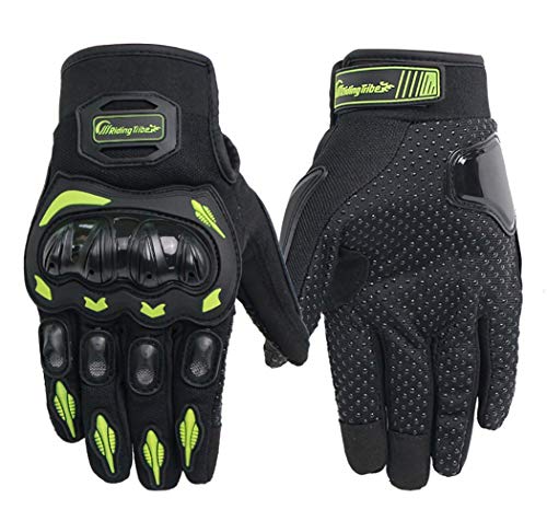 ARTOP Guantes Moto de Pantalla Táctil Guantes Motocross Verano Mujer Hombres Niño Tranpirable Guantes de Motocicleta(Verde Fluorescente,XXL)