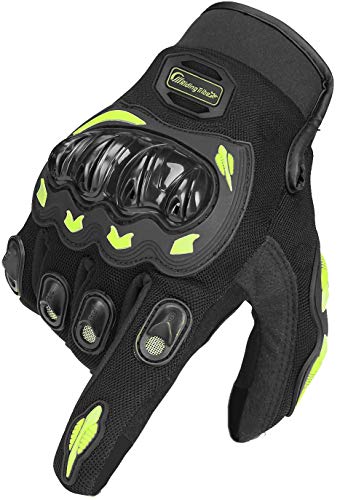 ARTOP Guantes Moto de Pantalla Táctil Guantes Motocross Verano Mujer Hombres Niño Tranpirable Guantes de Motocicleta(Verde Fluorescente,XXL)