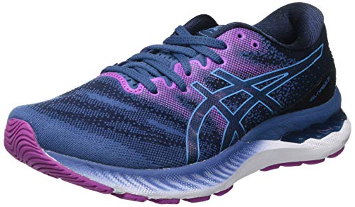 Asics Gel-Nimbus 23, Road Running Shoe Mujer, Grand Shark/Digital Aqua, 40 EU