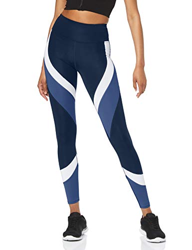 Aurique Leggings deportivos para Mujer, Azul (Dress Blue/White/Gray Blue), XS