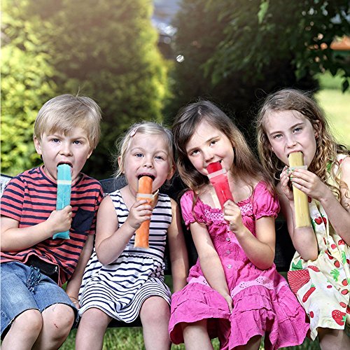 AUTOPkio 200 Piezas Bolsas para Helados de paletas de Hielo con 1 pz De Embudo y 5 Piezas Mangas para Helados de Yogur, Hielo o paletas congeladas, 22 x 6cm BPA Freezer Zip-Top