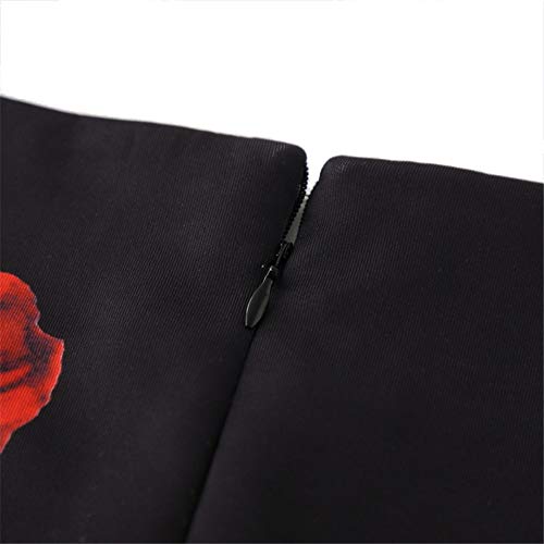 Axcellent Mujeres Elástico Midi Faldas Estampado Floral Alta Cintura Longitud de la Rodilla Bodycon Falda Lápiz Falda Tubo Falda Midi Skirt