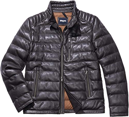 Azul Estados Unidos Mario Chaqueta de piel gris antracita medium