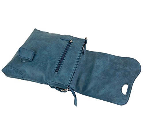 Bag Street - Bolso de hombro con presilla, aspecto desgastado, petróleo (Azul) - .