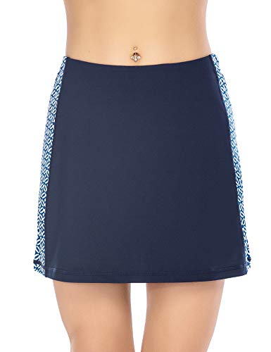 Balancora Falda de tenis para mujer, con bolsillos y conexión para auriculares, tallas S-XXL azul marino XL