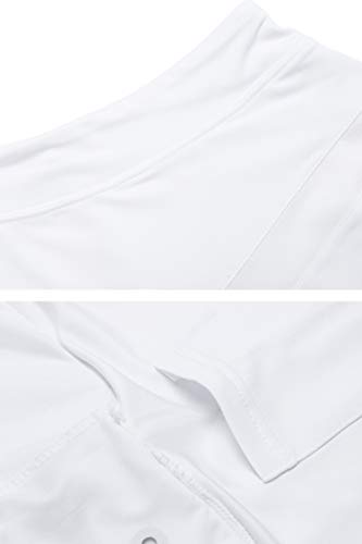 Balancora Falda de tenis para mujer, con bolsillos y conexión para auriculares, tallas S-XXL Color blanco con bolsillo. XL