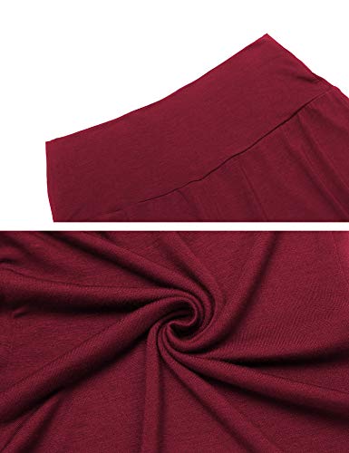 Balancora Pantalón pirata de mujer para el embarazo, pantalones resistentes para el embarazo, longitud 3/4, ideal para verano y yoga, con abdomen extra borgoña S