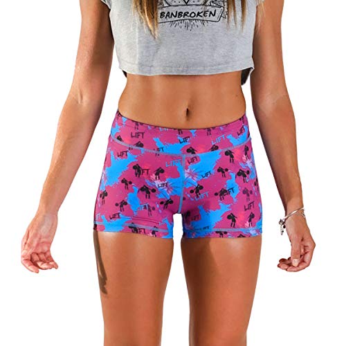 BANBROKEN Short Pantalón Corto Deportivo para Fitness Mujer, Gimnasio, Crossfit, Running, Halterofilia, Yoga, Gym etc (Purple, M)