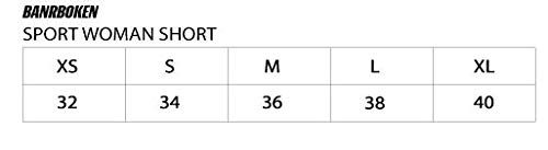 BANBROKEN Short Pantalón Corto Deportivo para Fitness Mujer, Gimnasio, Crossfit, Running, Halterofilia, Yoga, Gym etc (Rio, M)