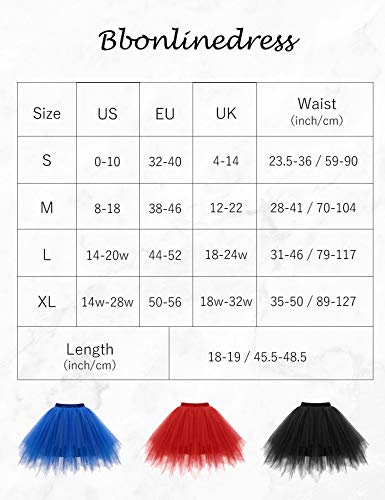 Bbonlinedress Faldas con Vuelo Tul Mujer Enaguas Cortas Mini Ballet Danza Fiesta Black XL