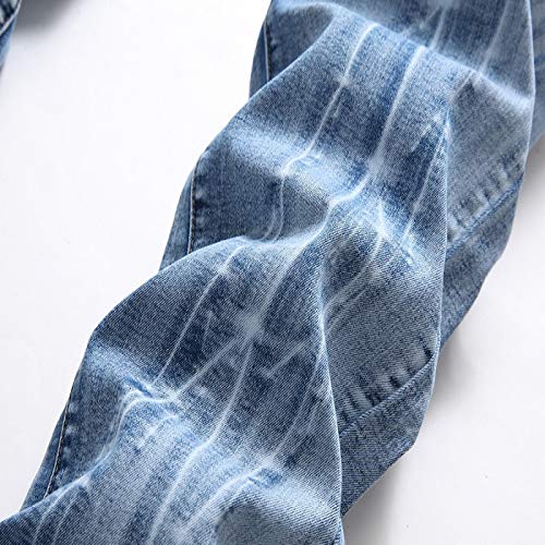 Beastle Jeans para Hombres Pantalones Vaqueros Estampados con Personalidad Europea y Americana Tendencia Pantalones Vaqueros Casuales de Pierna Recta 29