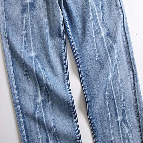 Beastle Jeans para Hombres Pantalones Vaqueros Estampados con Personalidad Europea y Americana Tendencia Pantalones Vaqueros Casuales de Pierna Recta 29