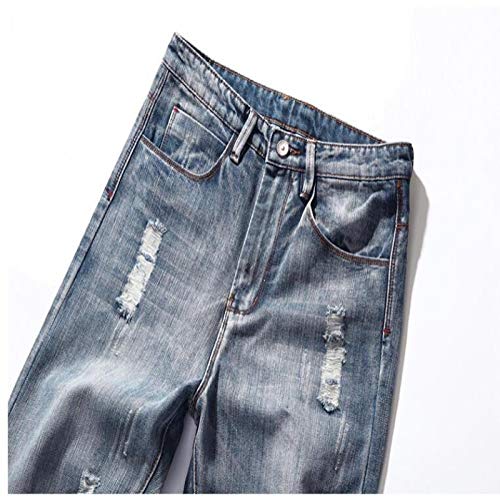 Beastle Pantalones Vaqueros para Hombre nuevos Pantalones Vaqueros Rasgados Harlan de Gran tamaño Holgados a la Moda Ropa de Trabajo Deportiva Informal 42