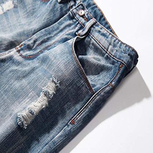 Beastle Pantalones Vaqueros para Hombre nuevos Pantalones Vaqueros Rasgados Harlan de Gran tamaño Holgados a la Moda Ropa de Trabajo Deportiva Informal 42