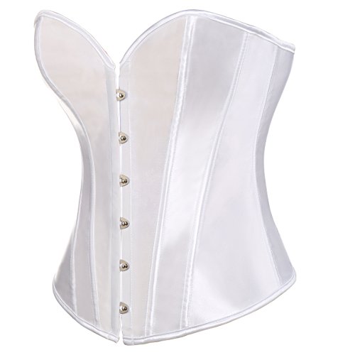 Beauty-You - Corsé de satén para mujer Blanco blanco Small