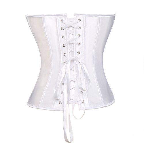 Beauty-You - Corsé de satén para mujer Blanco blanco Small