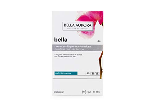 Bella Aurora Crema Hidratante Facial de Día 40+ Años Piel Mixta-Grasa SPF 20, 50 ml | Anti-Edad | Anti-Manchas | Bella
