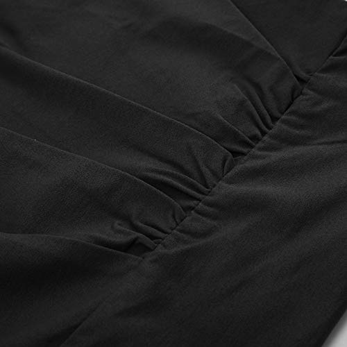 Belle Poque Falda Plisada clásica para Oficina de Mujer Falda hasta la Rodilla Estilo Bodycon Negro # 2145 Pequeño
