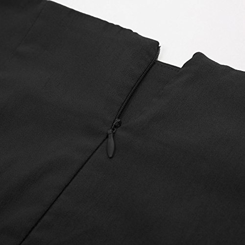 Belle Poque Mujeres Vintage Falda Midi Plisada con Bolsillos Faldas Larga S