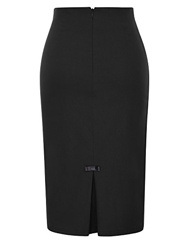 Belle Poque Mujeres Vintage Falda Midi Plisada con Bolsillos Faldas Larga S