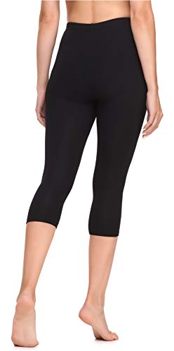 Bellivalini Leggins 3/4 Piratas Mallas Deportivas Capri en Viscosa Mujer BLV50-148 (Negro, XL)