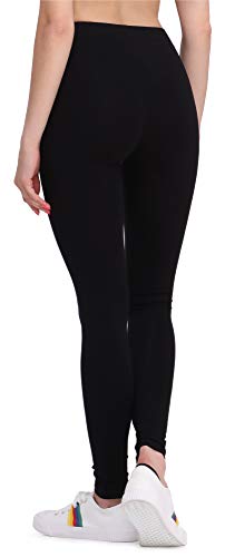 Bellivalini Leggins Mallas Deportivas Largas en Viscosa Mujer BLV50-147 (Negro, XL)