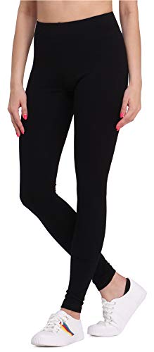 Bellivalini Leggins Mallas Deportivas Largas en Viscosa Mujer BLV50-147 (Negro, XL)