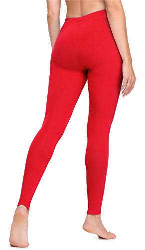 Bellivalini Leggins Mallas Deportivas Largas en Viscosa Mujer BLV50-147 (Rojo, XL)